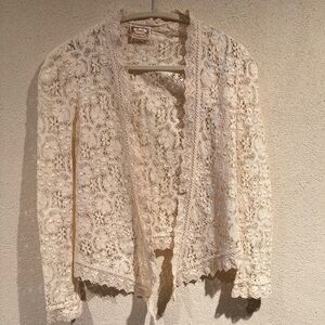 Vintage Gunnies Cream Lace Cardigan